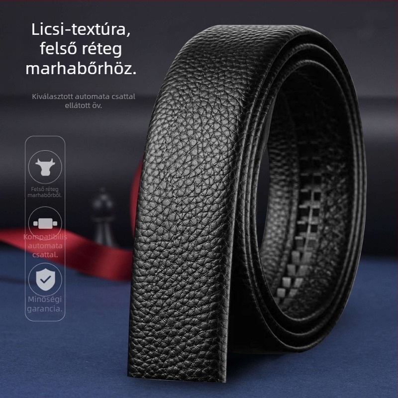 Férfi öv automata csattal – üzleti casual, szabadidő stílus, 2025 tavasz, Qingqi Paul