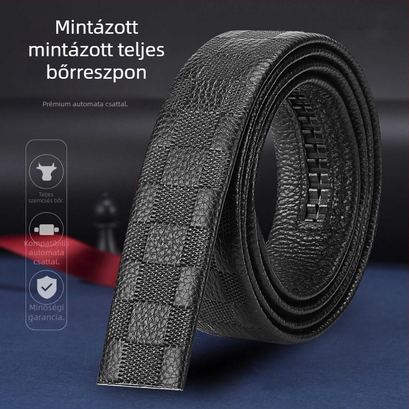 Férfi öv automata csattal – üzleti casual, szabadidő stílus, 2025 tavasz, Qingqi Paul