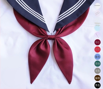 Nyakhoz illő virágos gallér és csokornyakkendő aranyhal csomóval, Kantó-Kansai gallér, monokróm minta, poliészter, JK College Wind sorozat