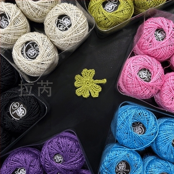 Hímzőfonal | Laurie, Lr-7789; monokróm dobozos keresztszemes fonal DIY Temari gömbhímzéshez, No. 8 csipke fonal, 62 g, modern/otthoni stílus, testreszabott doboz