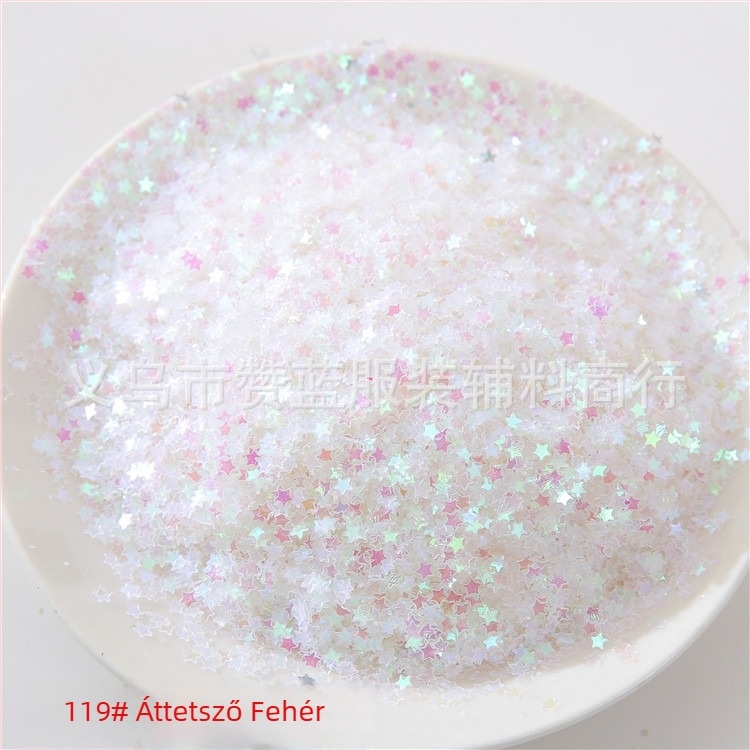 3 mm-es hatszögletű csillag alakú strasszok körmök díszítésére, díszítő gyöngyök, DIY kristály slime töltőanyag, UV ragasztó
