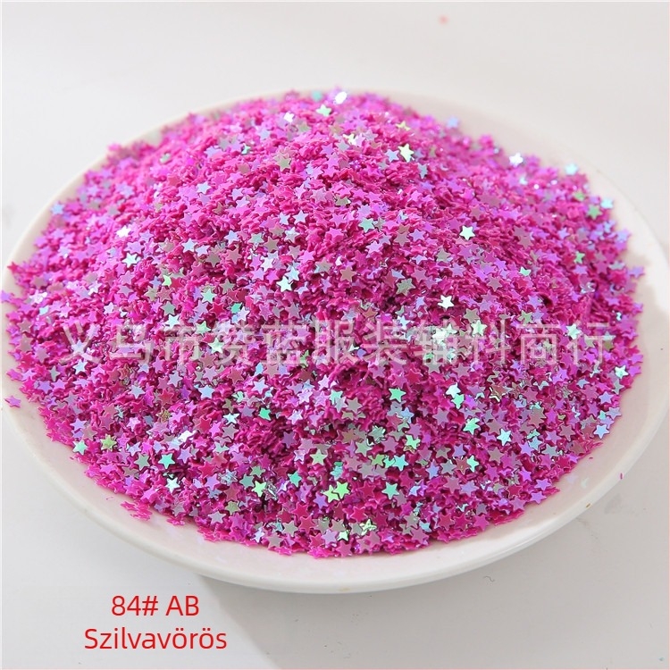 3 mm-es hatszögletű csillag alakú strasszok körmök díszítésére, díszítő gyöngyök, DIY kristály slime töltőanyag, UV ragasztó