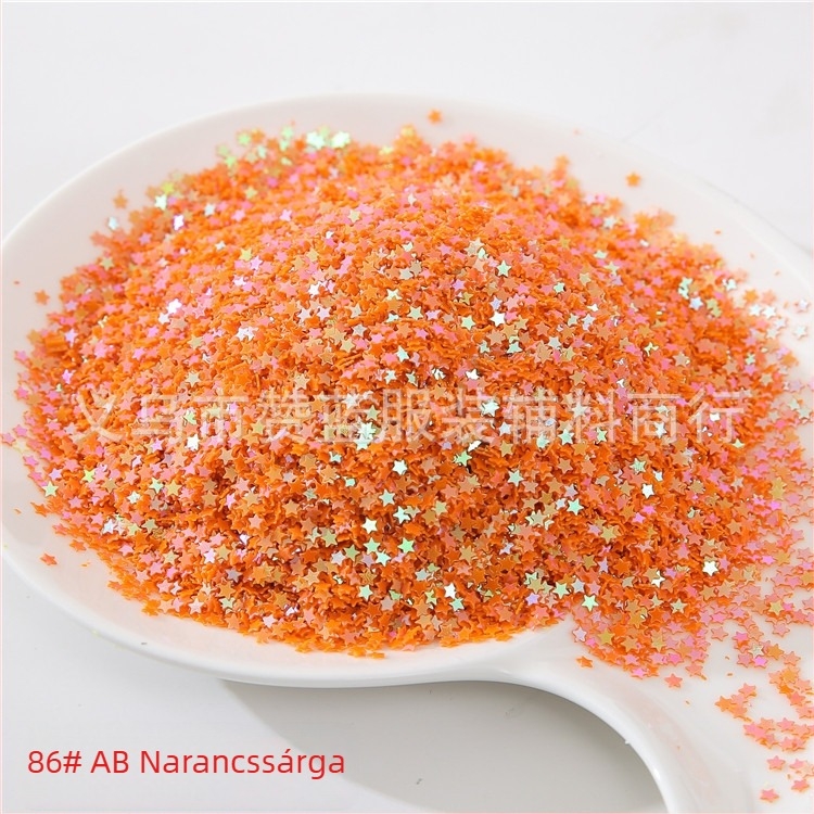3 mm-es hatszögletű csillag alakú strasszok körmök díszítésére, díszítő gyöngyök, DIY kristály slime töltőanyag, UV ragasztó
