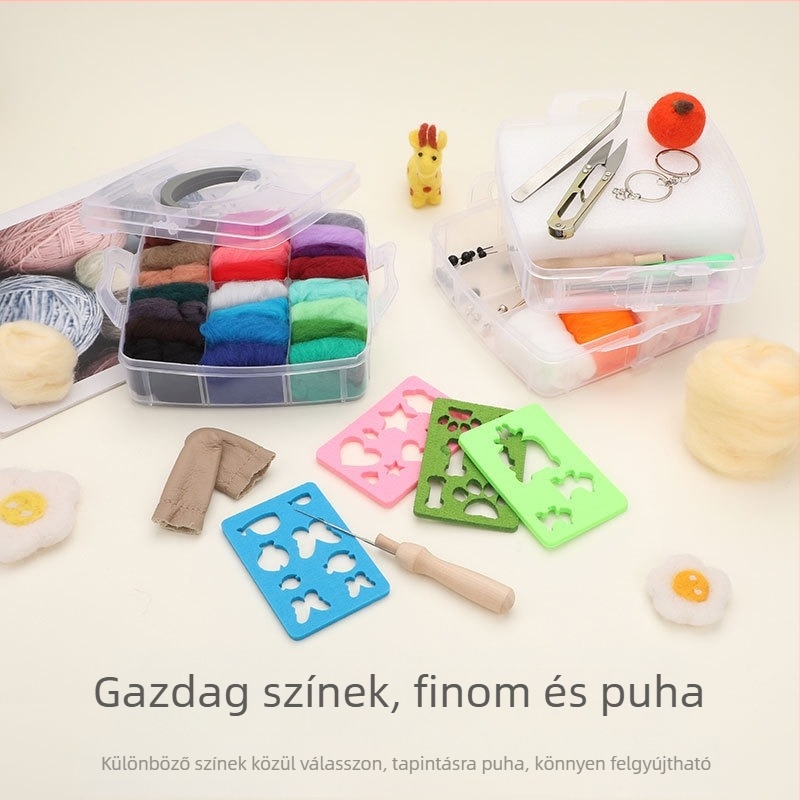 Gyapjúfilc Punch Needle készlet – aranyos stílus, egyszerű kézműves, anyagok és kiegészítők babapendánsokhoz