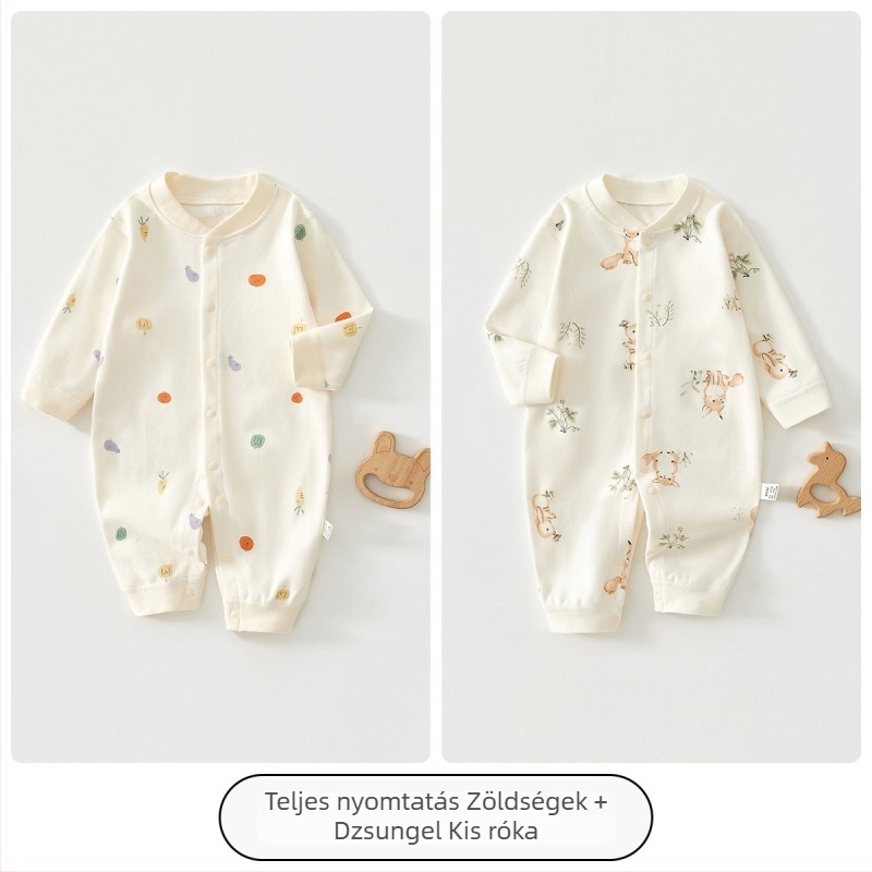 Jingqi csecsemő overál, 100% pamut, hosszú ujjú, tavasz–ősz, újszülötteknek