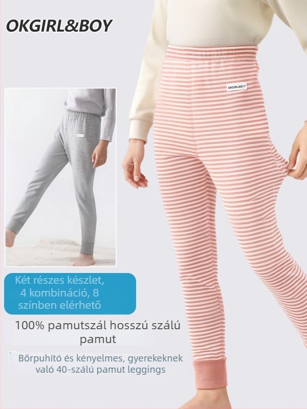 3–8 éveseknek készült pamut fleece alap nadrágok őszi-téli szezonra, hosszúak, középmagas derékkal, nyitott ágyékkal, japán stílus