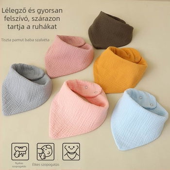 Nyálkendő csecsemők számára tiszta pamutból, légáteresztő, 360° fedettség, nedvszívó, betűs minta, uniszex