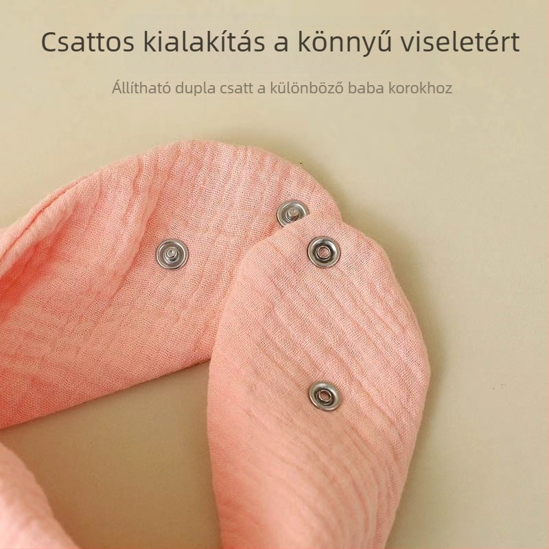 Nyálkendő csecsemők számára tiszta pamutból, légáteresztő, 360° fedettség, nedvszívó, betűs minta, uniszex
