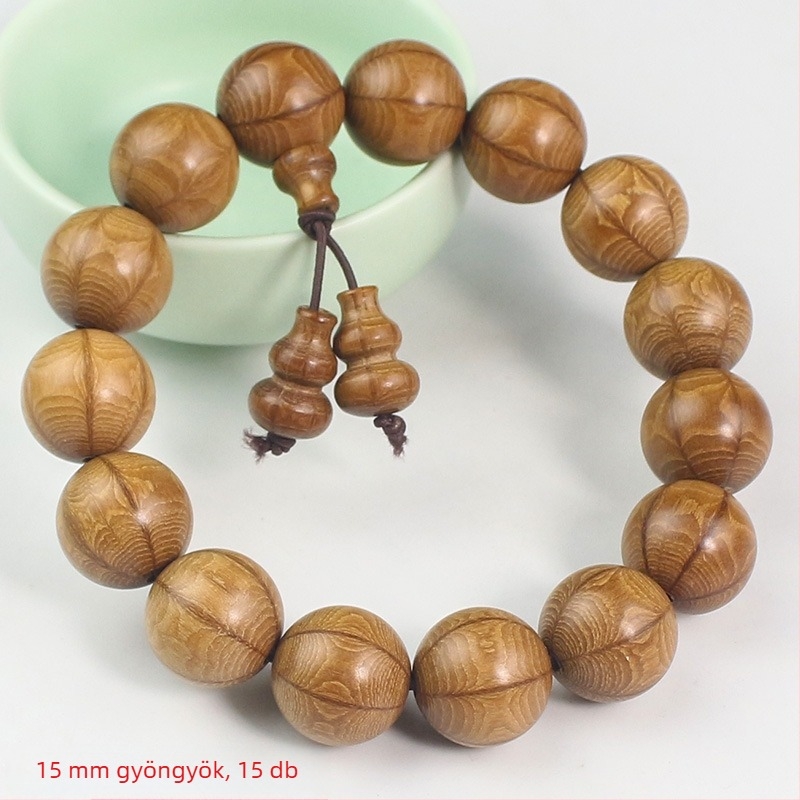 Fából készült buddhista gyöngy karkötő, etnikus geometriai dizájn, uniszex, 12 darab, márka Shoumufang