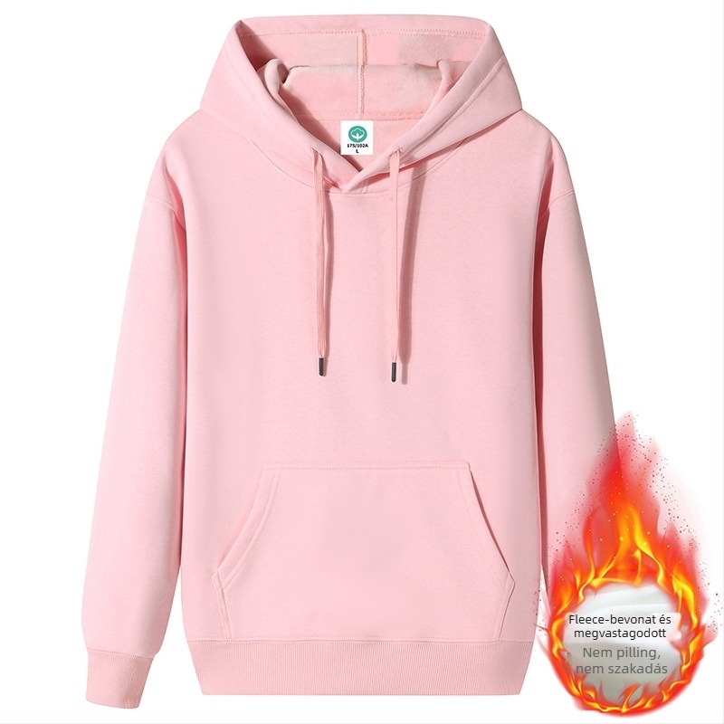 Kapucnis pulóver sűrű pamutból gyapjú béléssel és fleece-sel, laza szabás (Fő anyag: pamut, Belső: gyapjú, Vastagság: fleece, Tömeg: 400g+, Kroj: laza)