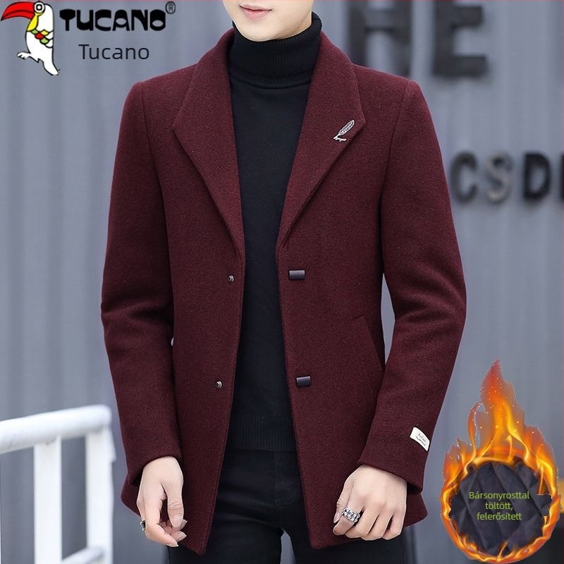 Corduroy kabát len alapanyagból, egyrészes záródás, öltöny gallér