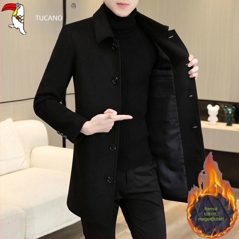 Corduroy kabát len alapanyagból, egyrészes záródás, öltöny gallér