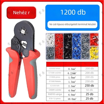 Chongwu csőtípusú előszigetelt terminál crimpelő készlet, manganacél, 325 g, munkaerő-megtakarítás