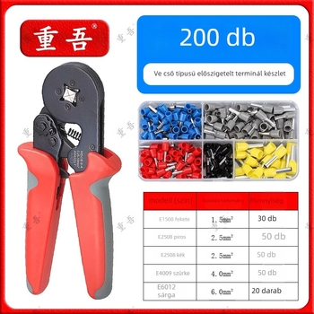 Chongwu csőtípusú előszigetelt terminál crimpelő készlet, manganacél, 325 g, munkaerő-megtakarítás