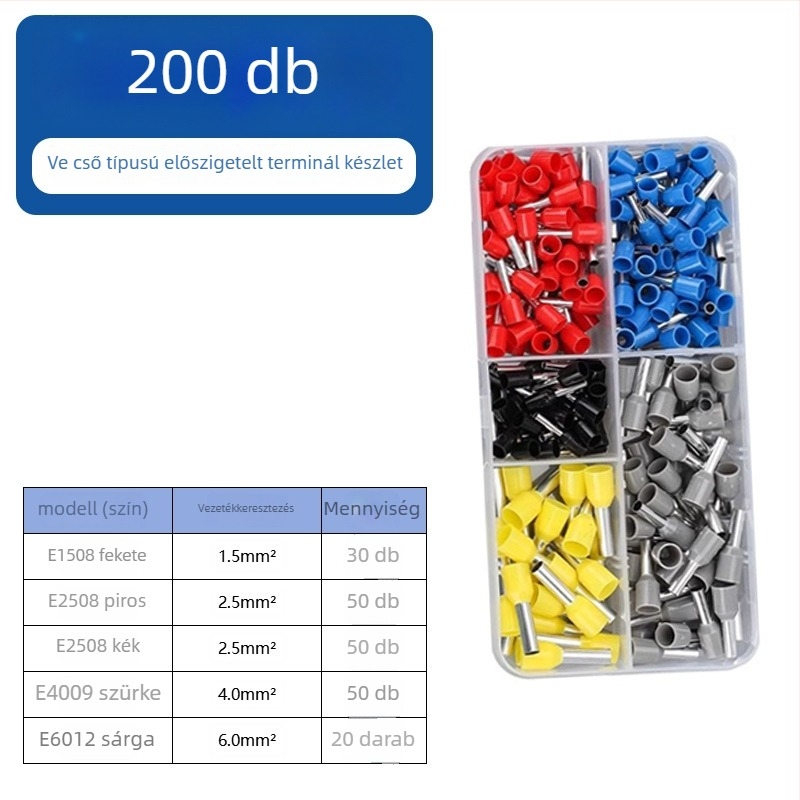 Chongwu csőtípusú előszigetelt terminál crimpelő készlet, manganacél, 325 g, munkaerő-megtakarítás