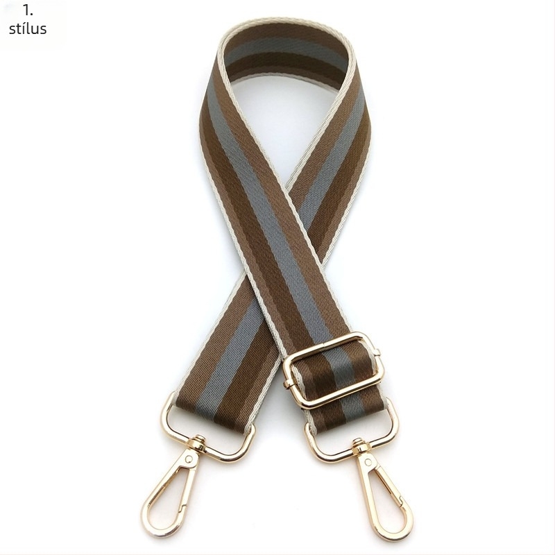 Színes csíkos táskavállpánt, állítható hosszú pótló vállpánt crossbody használathoz