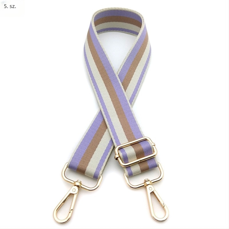 Színes csíkos táskavállpánt, állítható hosszú pótló vállpánt crossbody használathoz
