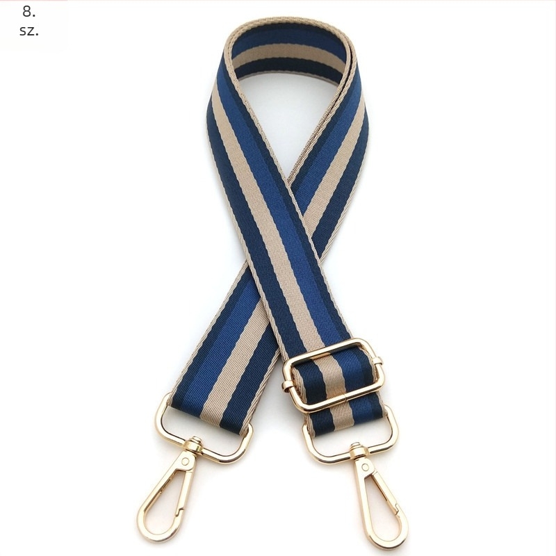 Színes csíkos táskavállpánt, állítható hosszú pótló vállpánt crossbody használathoz
