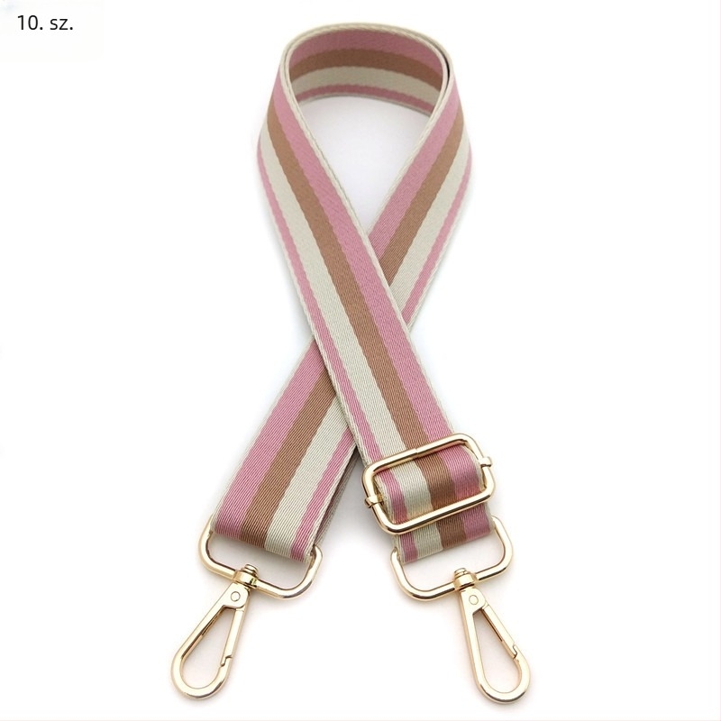 Színes csíkos táskavállpánt, állítható hosszú pótló vállpánt crossbody használathoz