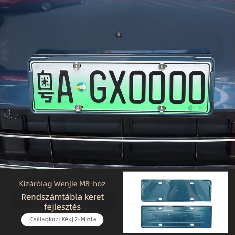 Wenjie M8 rendszámtábla keret (fejlesztett változat) – műanyag, teljes élű keret, kompatibilis 25 Wenjie M8 modelllel