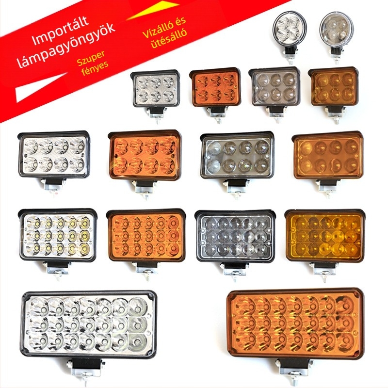 Teherautó LED spotlámpa, bemenet 12–80V, teljesítmény 20–160W, IP67, öntött alumínium ház