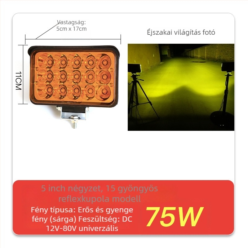 Teherautó LED spotlámpa, bemenet 12–80V, teljesítmény 20–160W, IP67, öntött alumínium ház