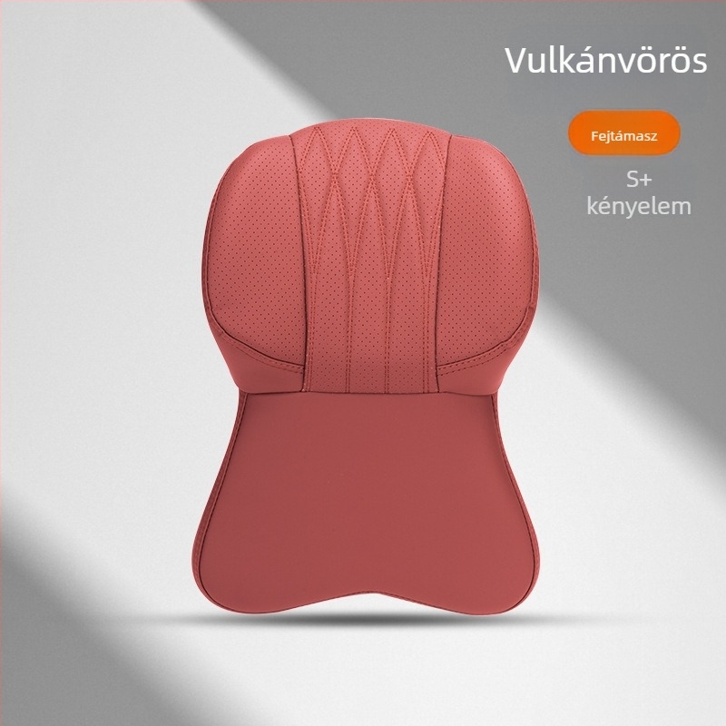 Autófej- és nyakpárna memóriahabbal, műbőr burkolattal, univerzális illeszkedés, minden évszakra, testreszabható