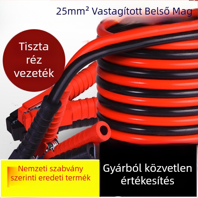 Autóakkumulátor indítókábel, anti-fagyasztó, vastított, hidegálló, tiszta réz, földelő kábel