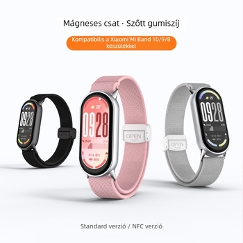 Nylon szövésű elasztikus karpánt mágneses csattal Mi Band 10-hez, 14 mm szélesség
