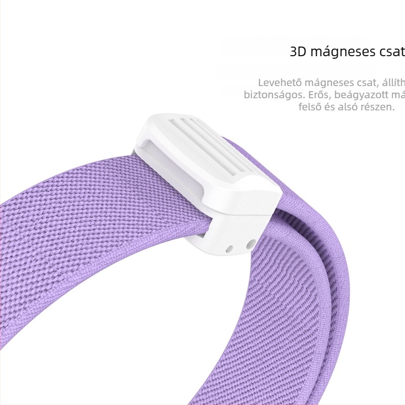 Nylon szövésű elasztikus karpánt mágneses csattal Mi Band 10-hez, 14 mm szélesség