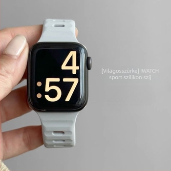 Apple Watch S7–S10-hez szellőző szilikon szíj, divatos