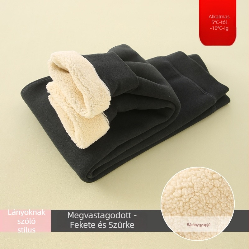GYEREKek fleece béléses meleg nadrág, magas derekú, őszi-téli szezonra, uniszex, 8 év feletti gyermekeknek