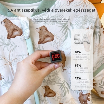 Gyermekeknek készült pamut alvó overál leválasztható ujjaival, őszi-téli szezon, hőmérséklet-szabályozás, külön lábak, rajzos mintával