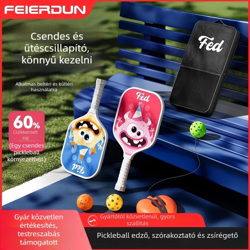 Pickleball ütő készlet kezdőknek – kültéri gyerekeknek, Fiberglass, 200 g, Feltun