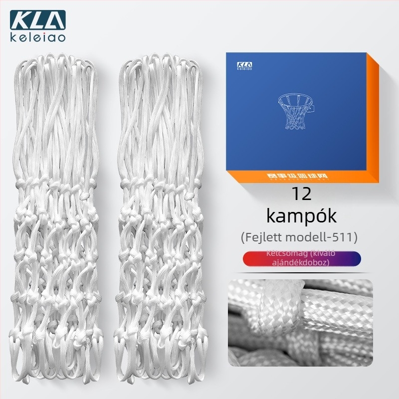 Megerősített kosárlabda háló kerettel a táblához, professzionális játékhoz, súly 0.8 kg