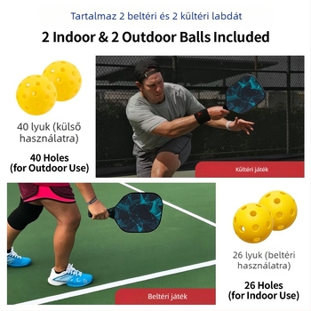 Pickleball ütő készlet üvegszálas ütőkkel, 220 g, Napyi, doboz mennyisége igény szerint