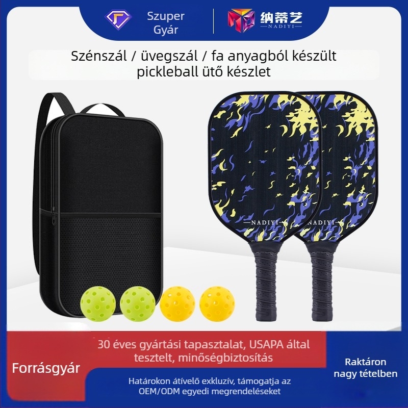 Pickleball ütő készlet üvegszálas ütőkkel, 220 g, Napyi, doboz mennyisége igény szerint