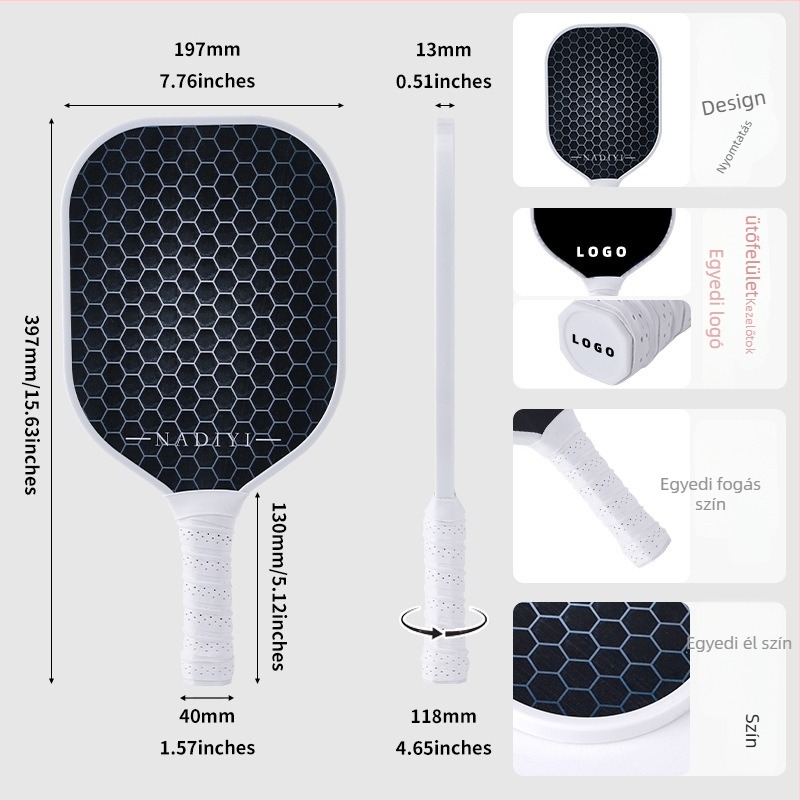 Pickleball ütő készlet üvegszálas ütőkkel, 220 g, Napyi, doboz mennyisége igény szerint