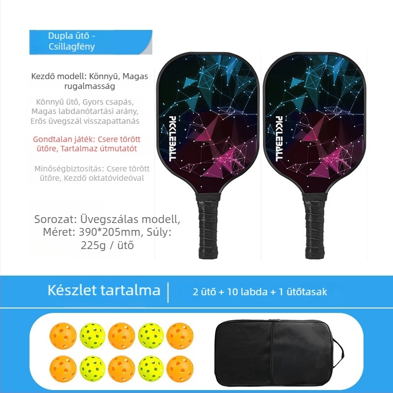 Üvegszálas pickleball ütő készlet, méhsejt-maggal, Ugin márka, súly 500 g