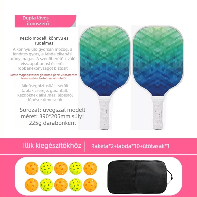 Üvegszálas pickleball ütő készlet, méhsejt-maggal, Ugin márka, súly 500 g