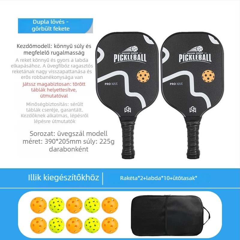 Üvegszálas pickleball ütő készlet, méhsejt-maggal, Ugin márka, súly 500 g