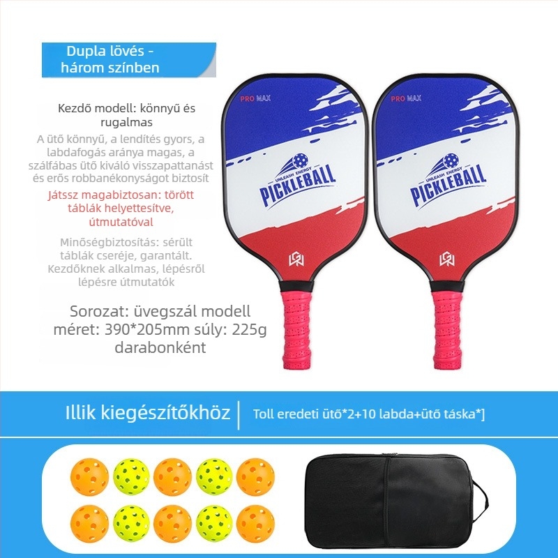 Üvegszálas pickleball ütő készlet, méhsejt-maggal, Ugin márka, súly 500 g