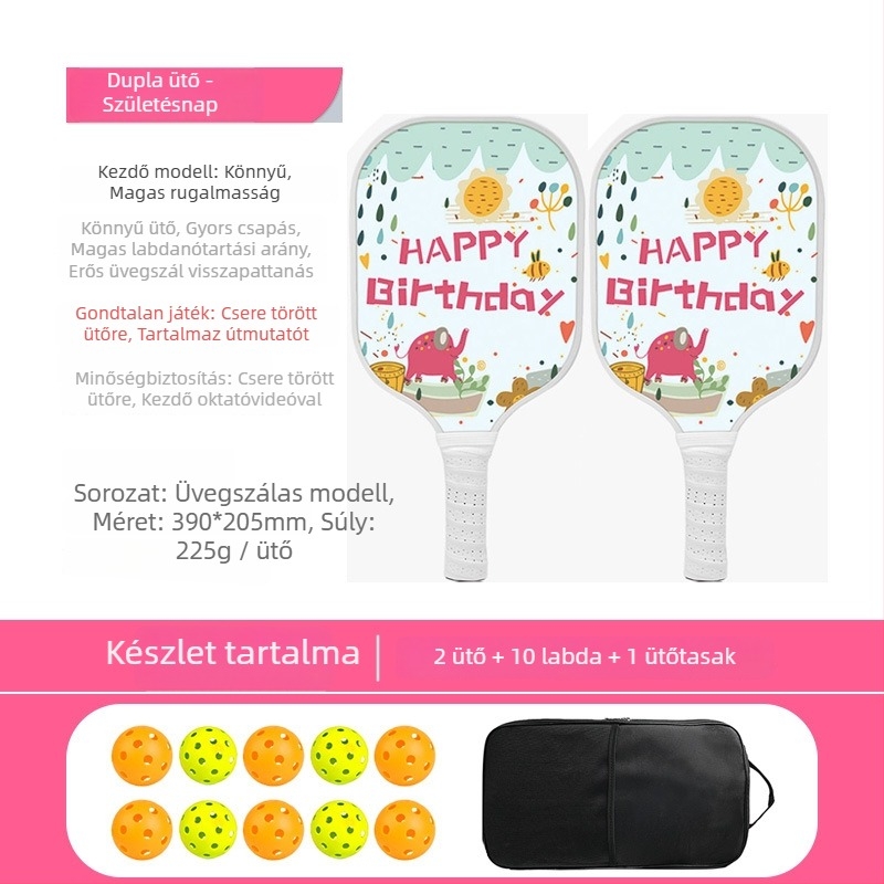 Üvegszálas pickleball ütő készlet, méhsejt-maggal, Ugin márka, súly 500 g