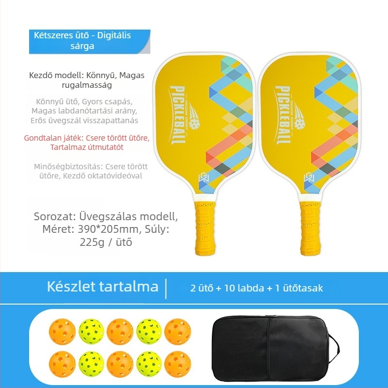 Üvegszálas pickleball ütő készlet, méhsejt-maggal, Ugin márka, súly 500 g