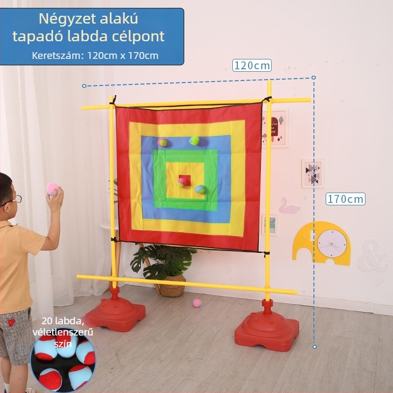 Homokzsák dobó cél tábla hálós anyagból — óvoda-szenzoros integrációs játék, kültéri testnevelés 4–6 éveseknek