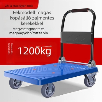 Többcélú kézi kocsi összecsukható sík platformmal; sárgaréz + elektropolírozott fehér acél; ezüst berakás; téli kiadás 2022