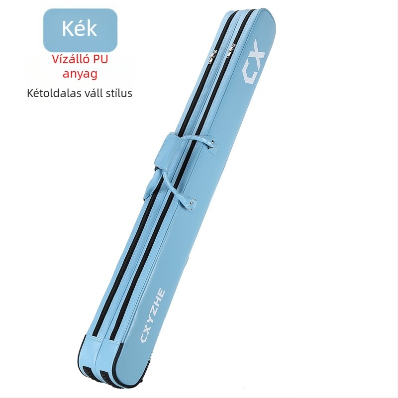 Horgászbot táska, merev külső, nagy kapacitású tároló, PU anyag, nem vízálló