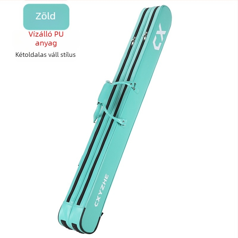 Horgászbot táska, merev külső, nagy kapacitású tároló, PU anyag, nem vízálló