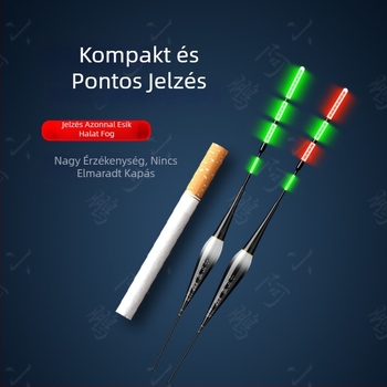 Rövid, fényes sekélyvízi úszó harapásjelzővel, színváltó funkcióval, nappali/éjszakai használat, nagy érzékenység, elektronikus úszó karászhoz