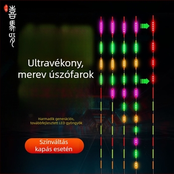 LED világító úszó a horgászathoz – színváltó üzemmóddal, nappal és éjszaka használható